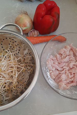 מרכיבים למתכון עוף מוקפץ 